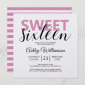 Moderne roze roze witte strepen roze 16 kaart (Voorkant / Achterkant)