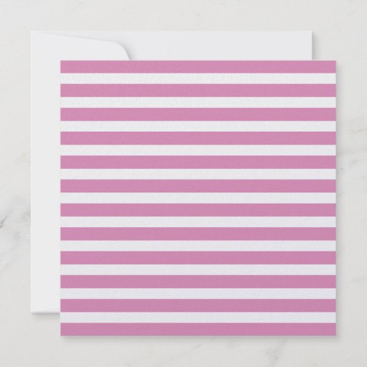 Moderne roze roze witte strepen roze 16 kaart (Achterkant)