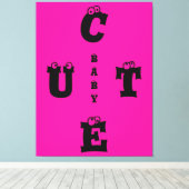 Moderne roze roze zwarte vormgeving schattige baby canvas afdruk (Insitu (Houten vloer))