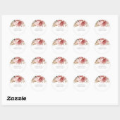 Moderne Roze Rozen Bloemen Rustiek Botanisch Ronde Sticker (Vel)