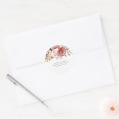 Moderne Roze Rozen Bloemen Rustiek Botanisch Ronde Sticker (Envelop)