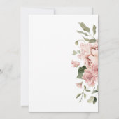 Moderne Roze Rozen Bruidsdouche Kaart (Achterkant)