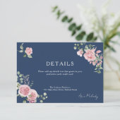 Moderne Roze Rozen Details Afstuderen Informatiekaartje (Staand voorkant)