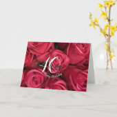 Moderne roze rozen Floral 40e verjaardag Kaart (Gele Bloem)