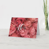 Moderne roze rozen Floral 40e verjaardag Kaart (Voorkant)