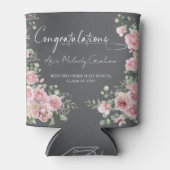 Moderne Roze Rozen Gefeliciteerd Afstuderen Blikjeskoeler (Voorkant)