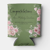Moderne Roze Rozen Gefeliciteerd Afstuderen Blikjeskoeler (Voorkant)