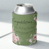 Moderne Roze Rozen Gefeliciteerd Afstuderen Blikjeskoeler