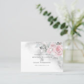 Moderne roze rozen grijze Waterverf Barefoot Bride Visitekaartje (Staand voorkant)