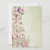 Moderne Roze Rozen & Lelies Groene Bruidsbrunch Kaart (Achterkant)