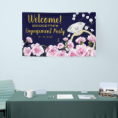 Moderne  roze rozen parels Verloving Spandoek (Beurs)
