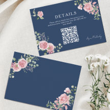 Moderne Roze Rozen QR-code Details Afstuderen