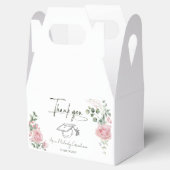 Moderne Roze Rozen Script Afstudeercadeau Bedankdoosjes (Geopend)