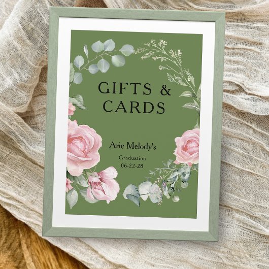 Moderne Roze Rozen Script Afstudeercadeaus & Kaart