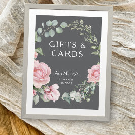 Moderne Roze Rozen Script Afstudeercadeaus & Kaart