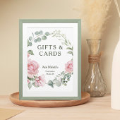 Moderne roze rozen script afstudeercadeaus & kaart