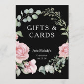 Moderne Roze Rozen Script Afstudeercadeaus & Kaart (Voorkant)