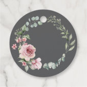 Moderne Roze Rozen Script Afstudeerfeest Bedankjes Labels (Achterkant)