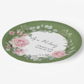 Moderne Roze Rozen Script Afstudeerklas Papieren Bordje (Gekanteld)