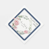 Moderne Roze Rozen Script Afstudeerklas Servet (Hoek)