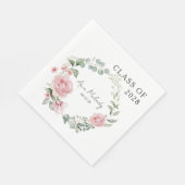 Moderne Roze Rozen Script Afstudeerklas Servet (Hoek)