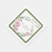 Moderne Roze Rozen Script Afstudeerklas Servet (Hoek)