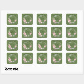 Moderne Roze Rozen Script Afstudeerklas Vierkante Sticker (Vel)
