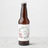 Moderne Roze Rozen Script Afstudeerklasse Bier Etiket (Voorkant)