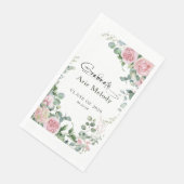 Moderne Roze Rozen Script Afstudeerklasse Servet (Hoek)