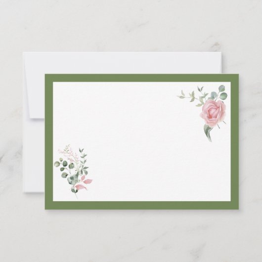 Moderne Roze Rozen Script Afstuderen Bedankkaart (Achterkant)
