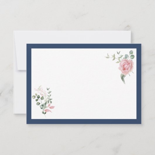 Moderne Roze Rozen Script Afstuderen Bedankkaart (Achterkant)