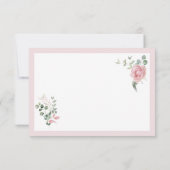 Moderne Roze Rozen Script Afstuderen Bedankkaart (Achterkant)