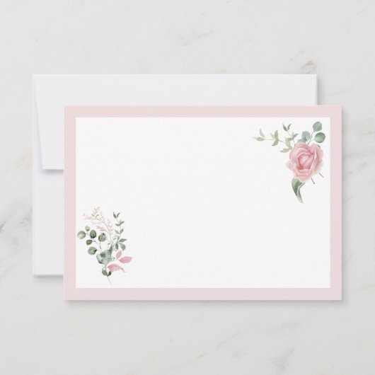 Moderne Roze Rozen Script Afstuderen Bedankkaart (Achterkant)