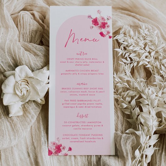 Moderne roze Rozen van Vrijgezellenfeest Menu