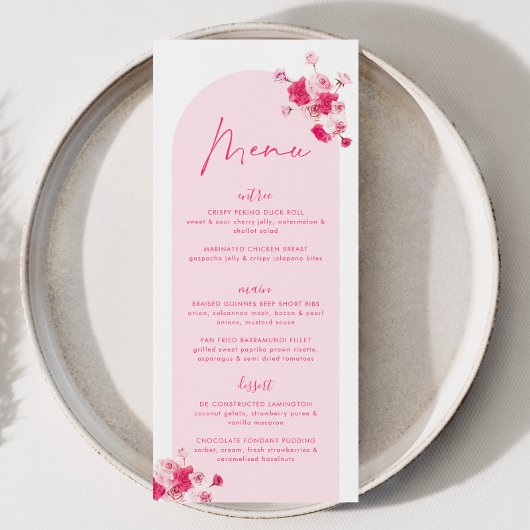 Moderne roze Rozen van Vrijgezellenfeest Menu