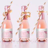 Moderne roze Rozen van Vrijgezellenfeest Sparkling Wijnetiket