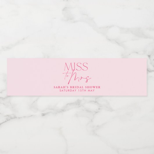 Moderne roze Rozen van Vrijgezellenfeest Waterfles Etiket (Enkel label)