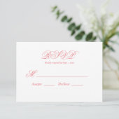 Moderne roze RSVP-kaart RSVP Kaartje (Staand voorkant)