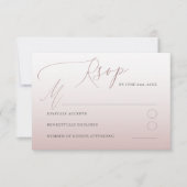 Moderne Roze RSVP Kalligrafie Huwelijk Kaartje (Voorkant)