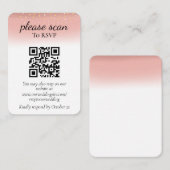 Moderne roze RSVP met QR-code Informatiekaartje (Voorkant / Achterkant)