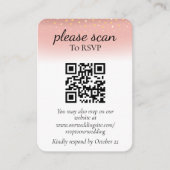 Moderne roze RSVP met QR-code Informatiekaartje (Voorkant)