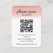 Moderne Roze RSVP met QR-code Informatiekaartje (Voorkant)
