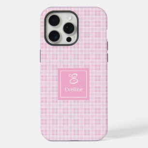 Moderne roze ruit iPhone hoesje Chic aangepaste na 15 Pro Max Case