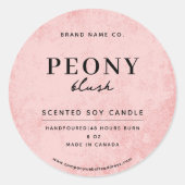 Moderne Roze Rustiek Ronde Sticker (Voorkant)