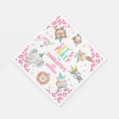 Moderne Roze Safari Calling Party Dieren Verjaarda Servet (Hoek)