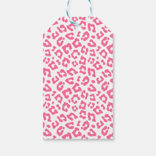 Moderne Roze Safari Party Dieren Verjaardagscadeau Cadeaulabel (Achterkant)