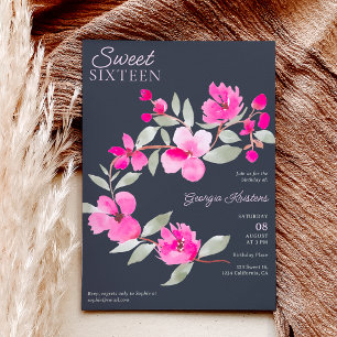 Moderne roze sakura bloemenkleurige waterverf Swee Kaart