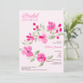 Moderne roze sakura florale waterverf vrijgezellen kaart (Staand voorkant)