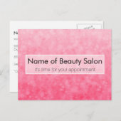 Moderne Roze Salon Afspraak Zachte Chique Bokeh Briefkaart (Voorkant / Achterkant)