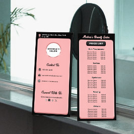 Moderne Roze Salon Logo Diensten Professioneel Reclamekaart